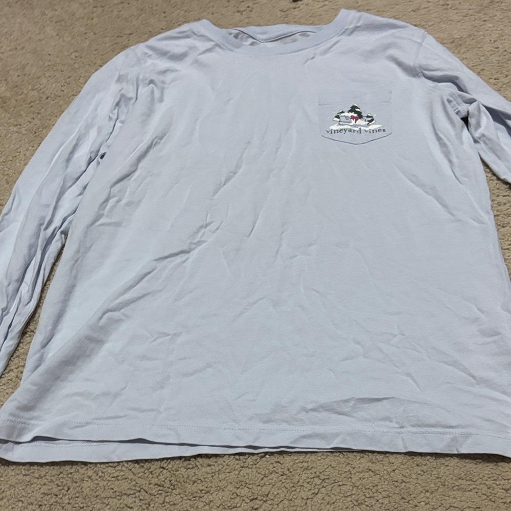 Vineyard Vines Womens Pastel Blue Long Sleeve Tee